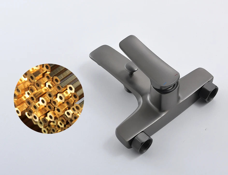 VGX Simple Bathroom Shower System Set Bathtub Faucets Set Bath Water Taps Shower Diverter Single Handle Tub Mixer Shower Crane