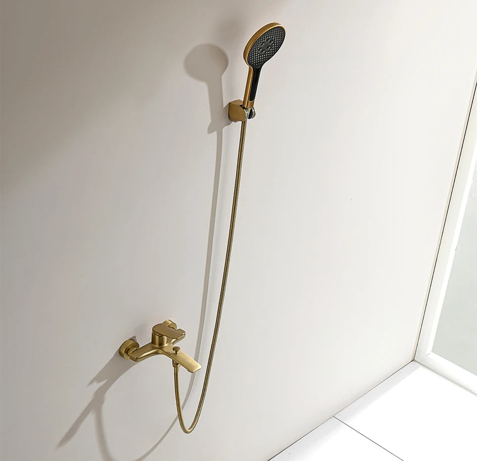 VGX Simple Bathroom Shower System Set Bathtub Faucets Set Bath Water Taps Shower Diverter Single Handle Tub Mixer Shower Crane
