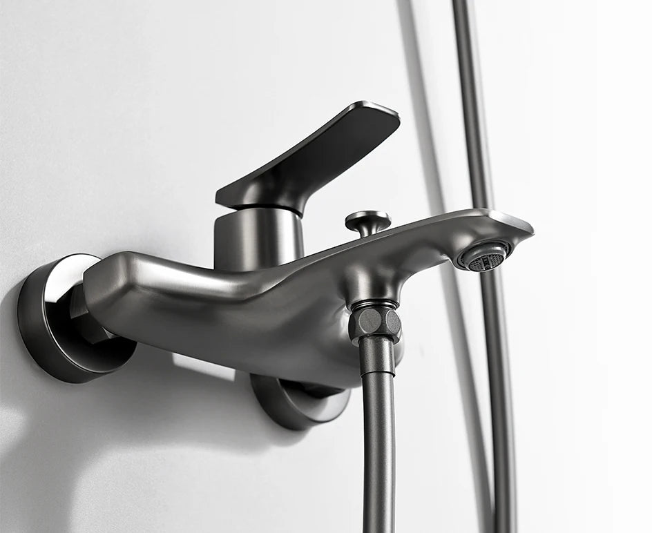 VGX Simple Bathroom Shower System Set Bathtub Faucets Set Bath Water Taps Shower Diverter Single Handle Tub Mixer Shower Crane