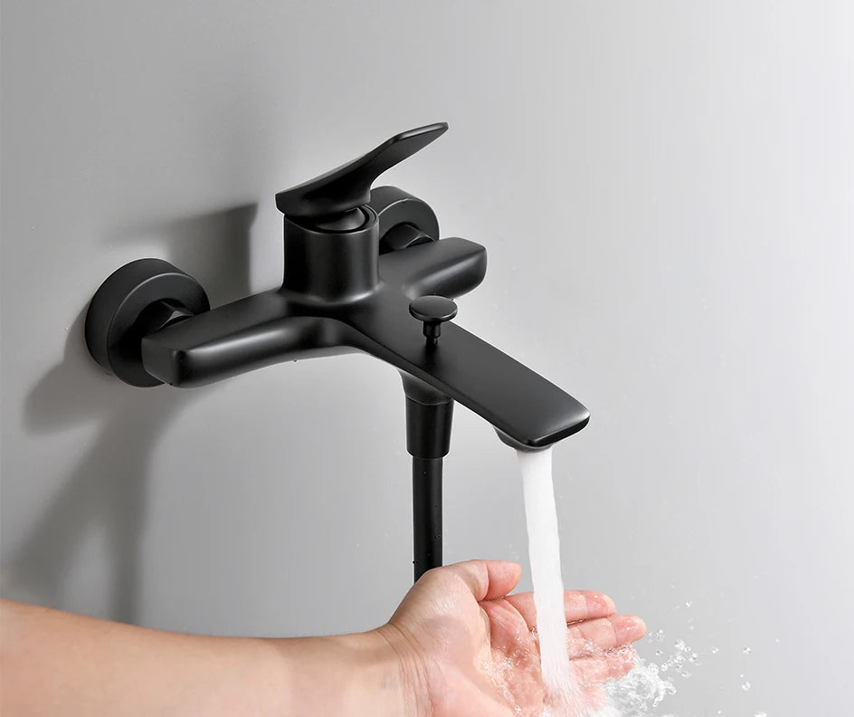 VGX Simple Bathroom Shower System Set Bathtub Faucets Set Bath Water Taps Shower Diverter Single Handle Tub Mixer Shower Crane