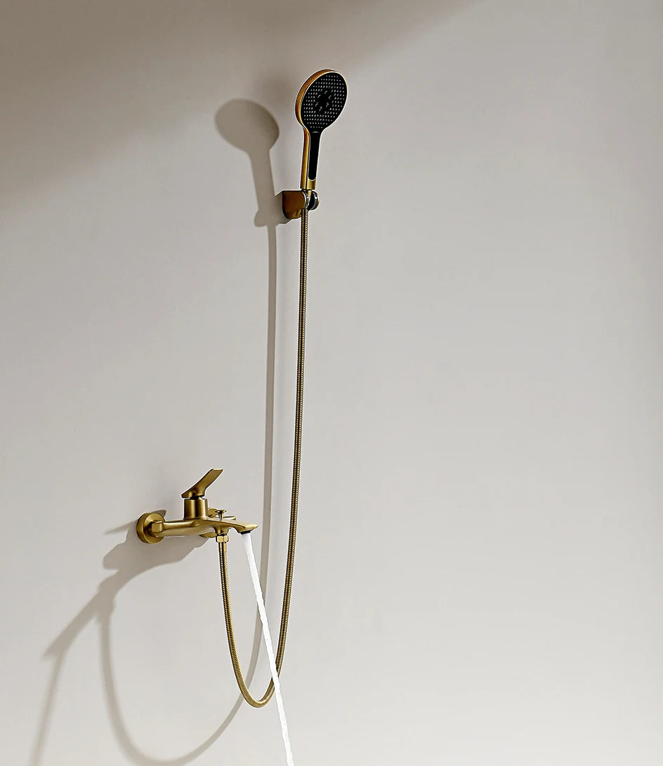 VGX Simple Bathroom Shower System Set Bathtub Faucets Set Bath Water Taps Shower Diverter Single Handle Tub Mixer Shower Crane