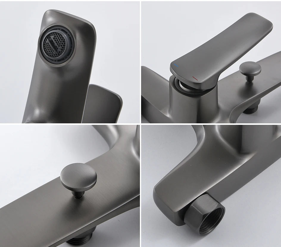 VGX Simple Bathroom Shower System Set Bathtub Faucets Set Bath Water Taps Shower Diverter Single Handle Tub Mixer Shower Crane