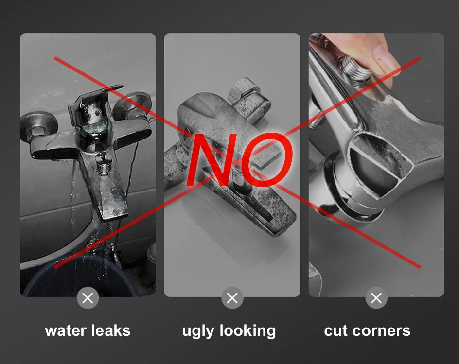 VGX Simple Bathroom Shower System Set Bathtub Faucets Set Bath Water Taps Shower Diverter Single Handle Tub Mixer Shower Crane