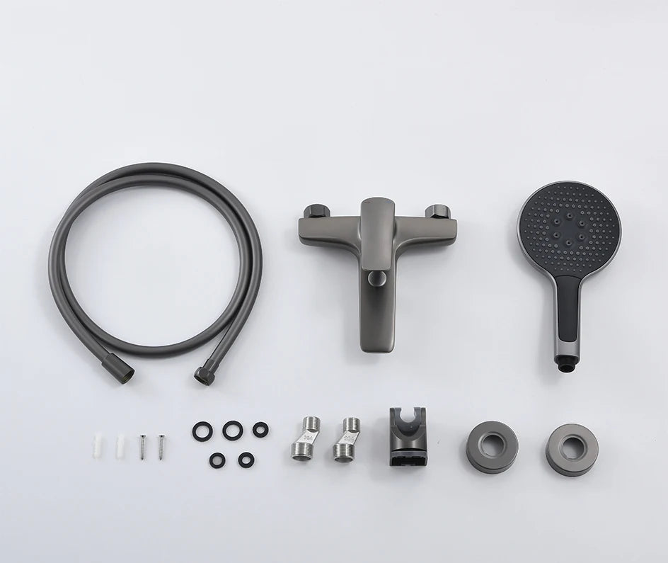 VGX Simple Bathroom Shower System Set Bathtub Faucets Set Bath Water Taps Shower Diverter Single Handle Tub Mixer Shower Crane