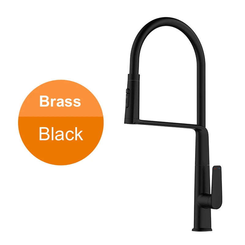 VGX Kitchen Faucet Sink Faucets Rubber Pull Down Stream Sprayer Taps Rotatable Kitchen Mixer Water Tap Hot Cold Crane Rose Gold