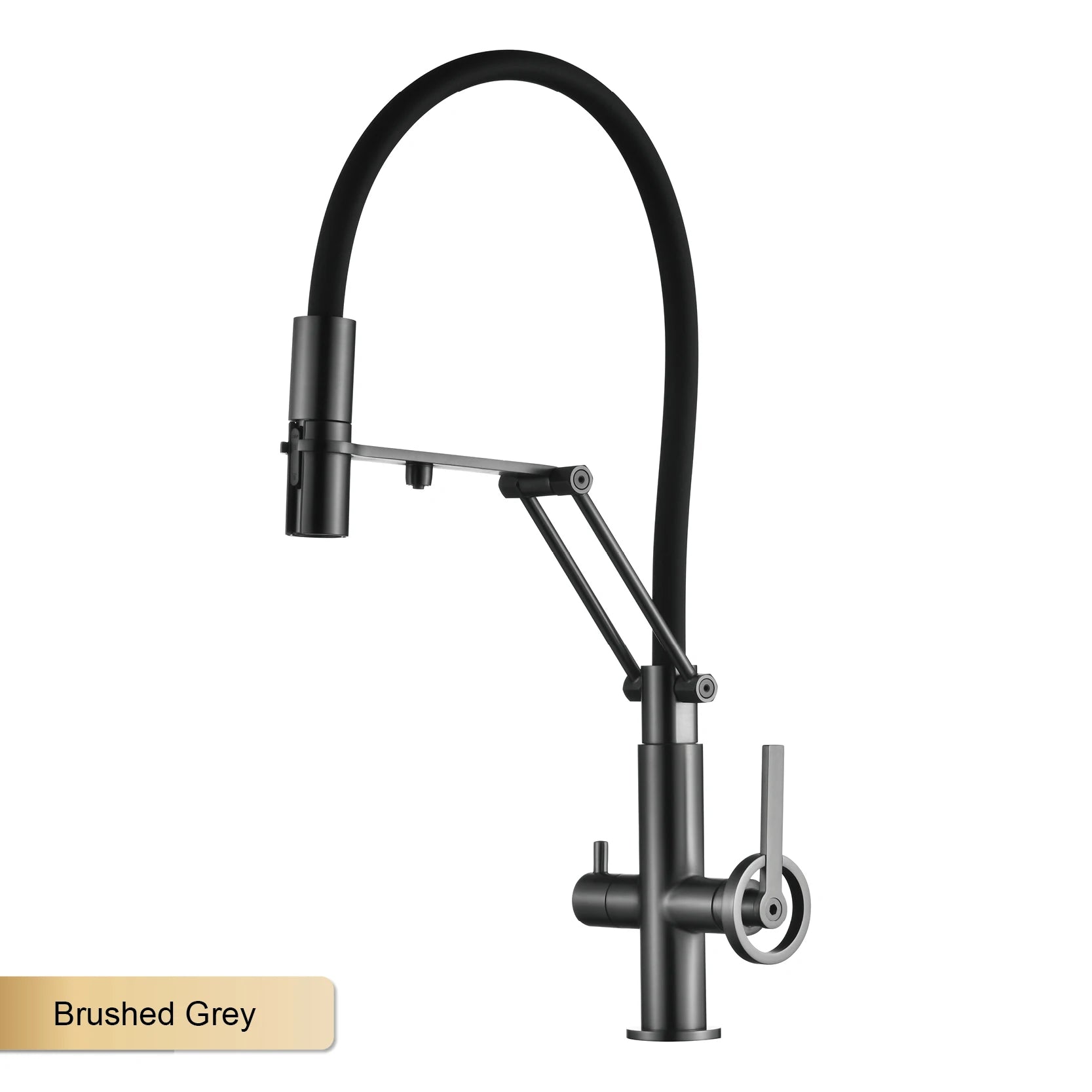 Industrial brass brushed rose gold kitchen faucet with separated filter faucet. 1 hole pull-out hot&cold water tank mixr Tap