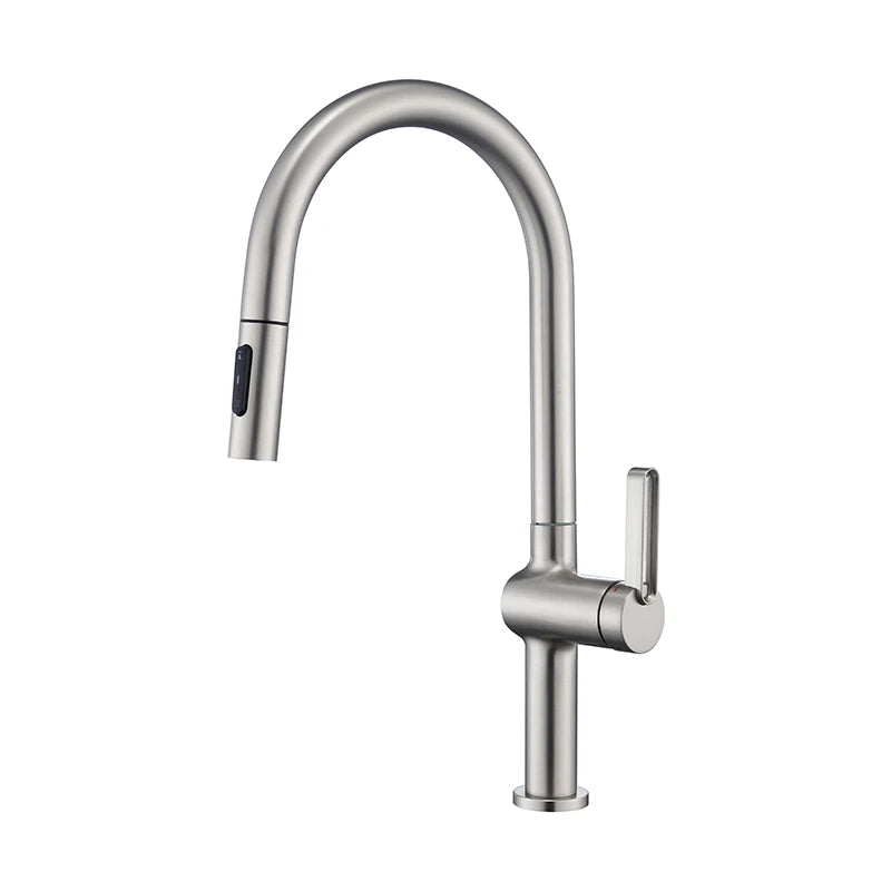 VGX Luxury Brushed Kitchen Faucet Deck Mounted Tap Pull Out Kitchen Sink Mixer Single Handle Kitchen Gourmet Faucet Water Crane