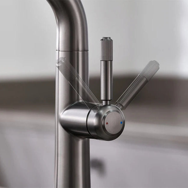 VGX Kitchen Faucet Dual Spout Pure Drinking Water Tap Pull Out Kitchen Sink Mixer Stainless Steel Kitchen Gourmet Faucet Crane