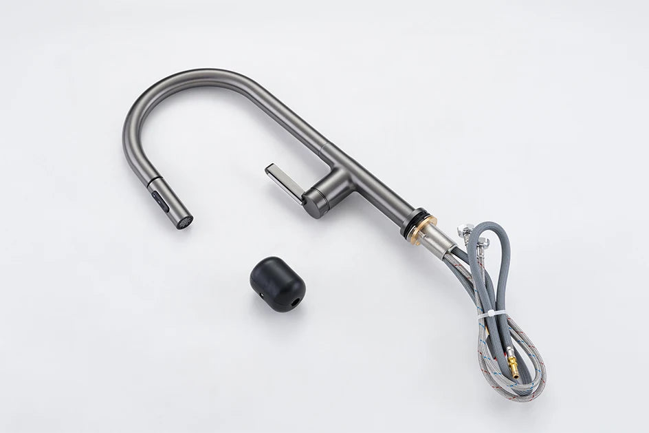 VGX Luxury Brushed Kitchen Faucet Deck Mounted Tap Pull Out Kitchen Sink Mixer Single Handle Kitchen Gourmet Faucet Water Crane