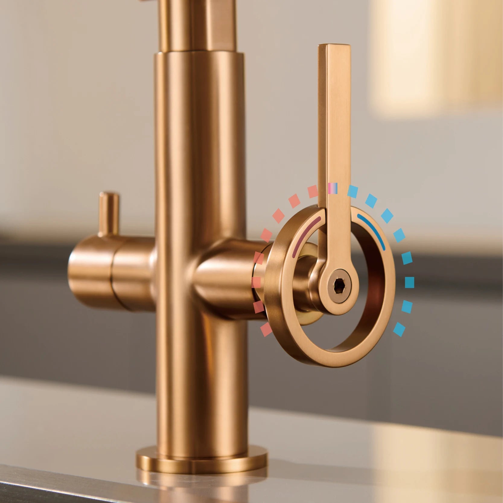 Industrial brass brushed rose gold kitchen faucet with separated filter faucet. 1 hole pull-out hot&cold water tank mixr Tap