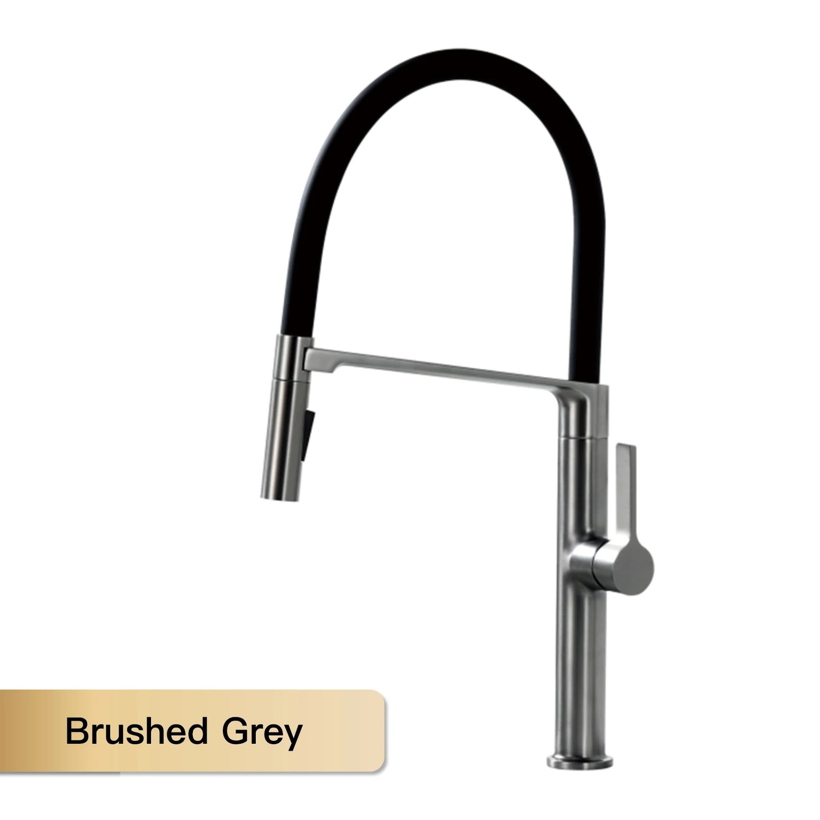 AITANA Luxury Gun Grey Brass Kitchen Faucet Simple Design Single Handle 2-Function Hot and Cold Water Pullout Sink Mixer