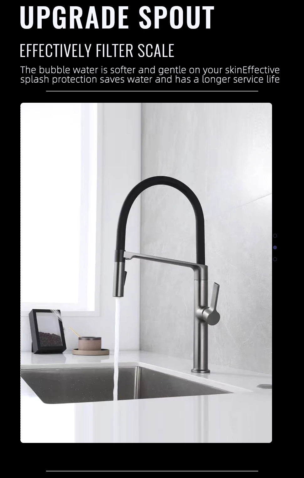 Black Kitchen Faucet Pull Down Sprayer Rubber Mixer Deck Mounted 2 Ways Sprayer Head Taps Hot And Cold Water faucet