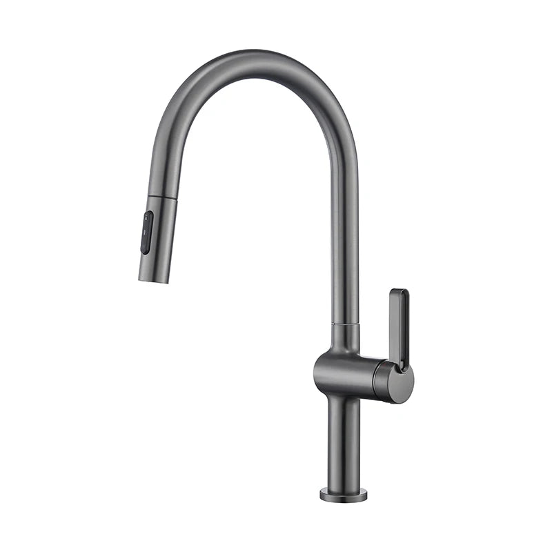 VGX Luxury Brushed Kitchen Faucet Deck Mounted Tap Pull Out Kitchen Sink Mixer Single Handle Kitchen Gourmet Faucet Water Crane
