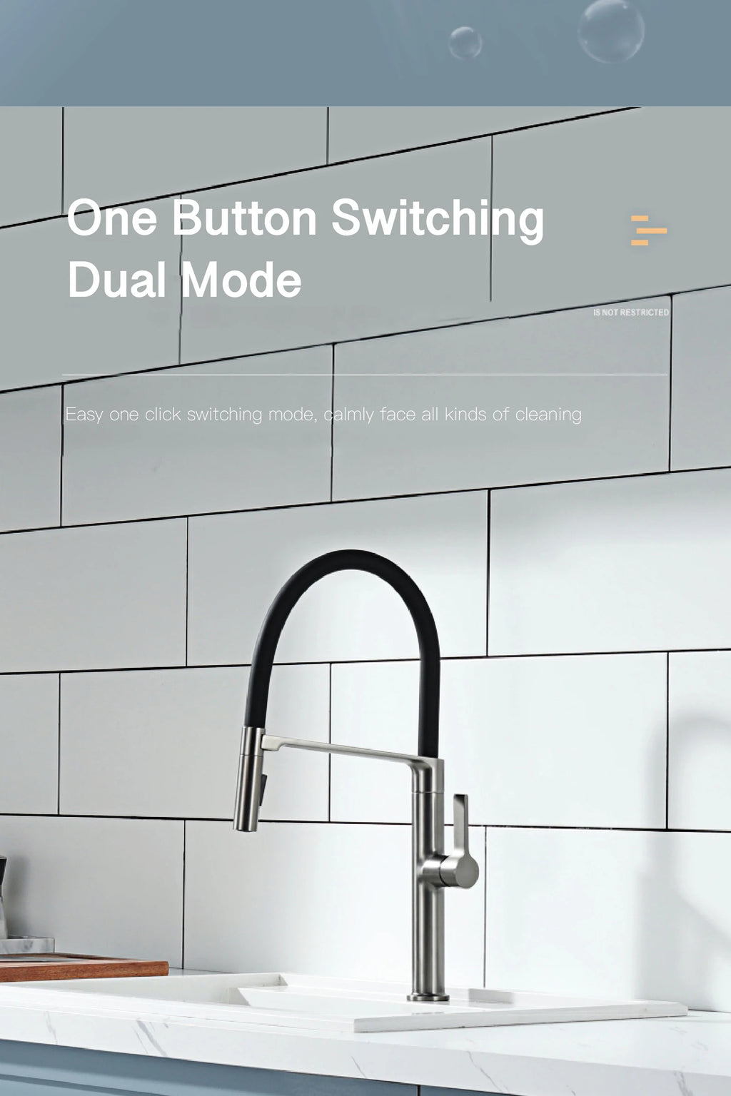 AITANA Luxury Gun Grey Brass Kitchen Faucet Simple Design Single Handle 2-Function Hot and Cold Water Pullout Sink Mixer