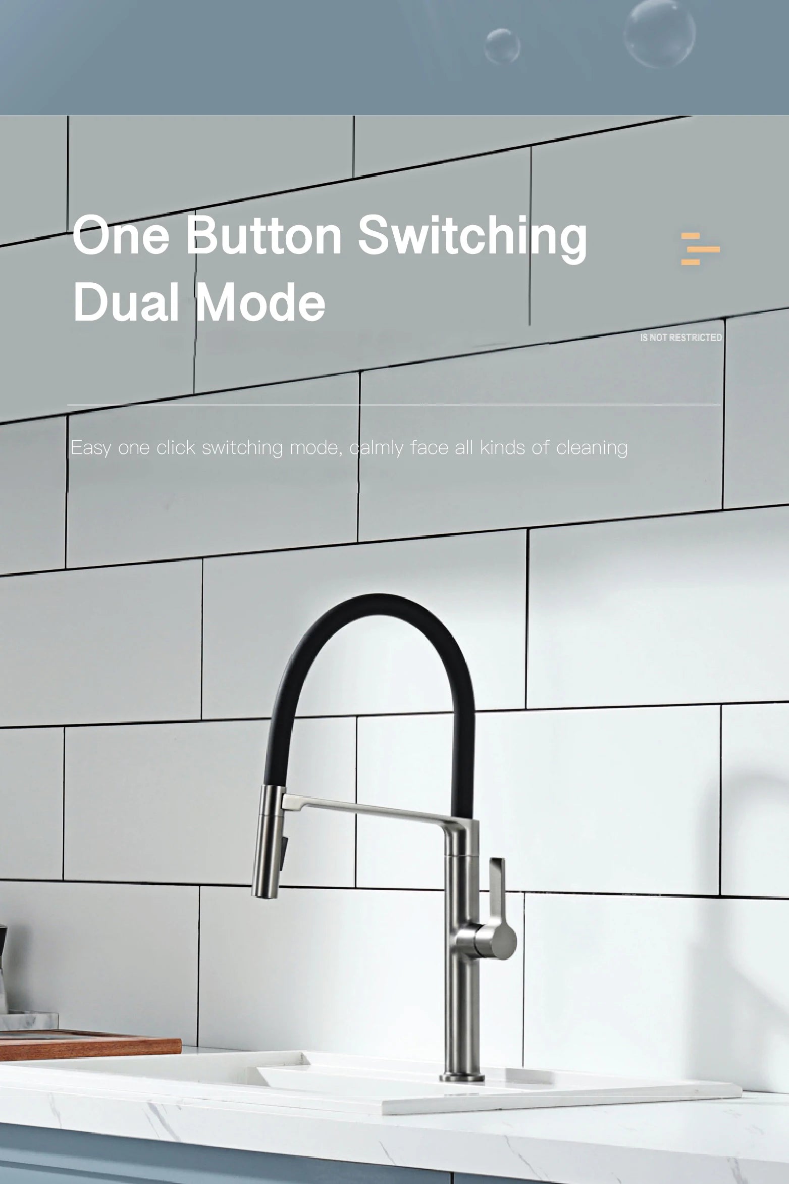AITANA Luxury Gun Grey Brass Kitchen Faucet Simple Design Single Handle 2-Function Hot and Cold Water Pullout Sink Mixer