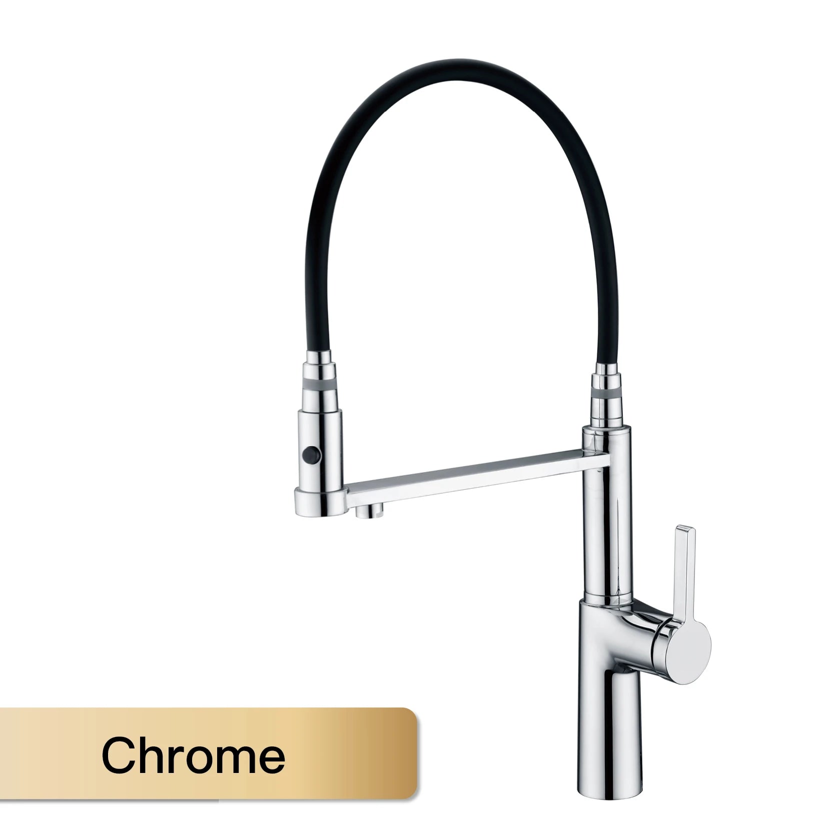 Simple black brass kitchen faucet with pull-out design, dual control of cold and hot, and water purification function sink Tap