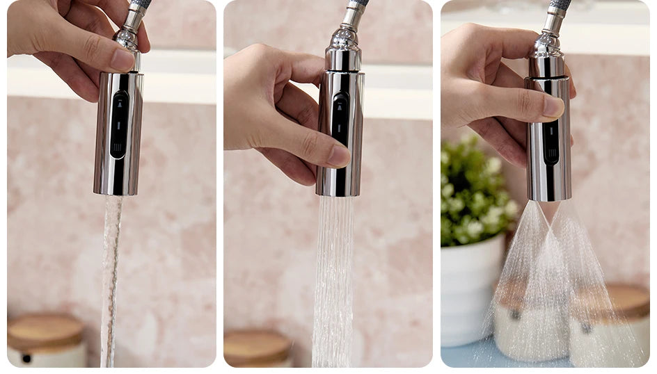 VGX Luxury Brushed Kitchen Faucet Deck Mounted Tap Pull Out Kitchen Sink Mixer Single Handle Kitchen Gourmet Faucet Water Crane
