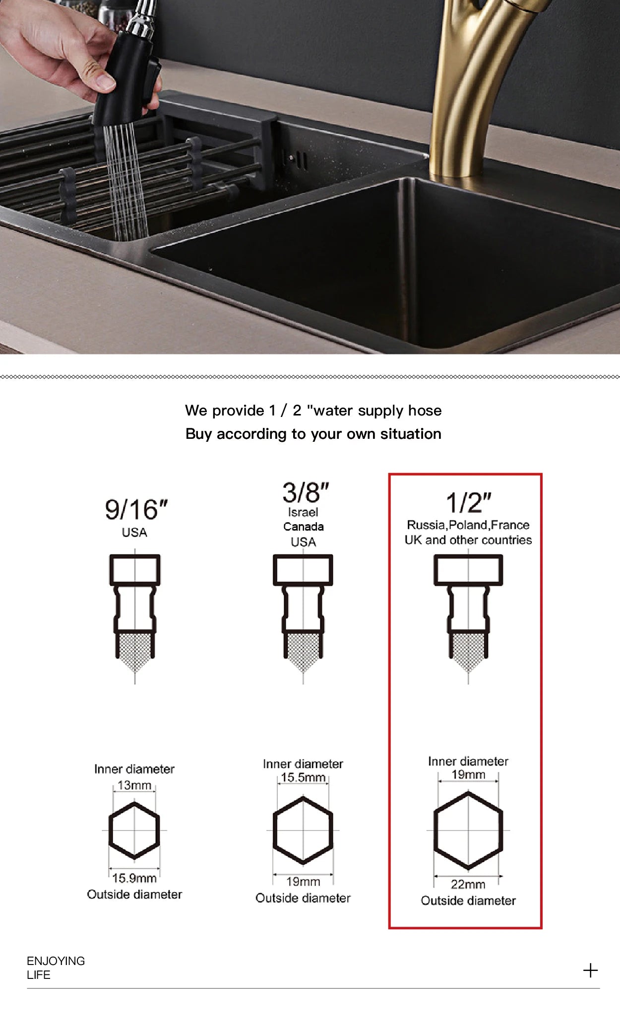 AITANA Simple design brass black kitchen faucet modern single handle pull-out hot and cold water 2 function sink faucet