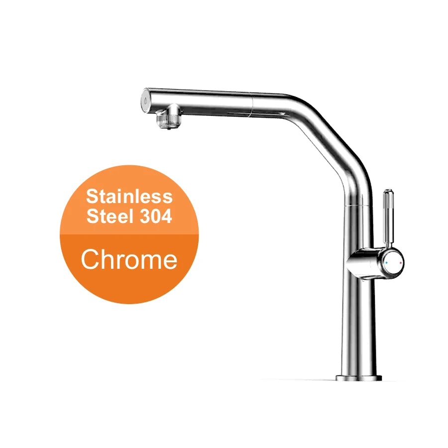 VGX Gold Kitchen Faucet Dual Spout Pure Drinking Water Tap Pull Out Kitchen Sink Mixer Stainless Steel Kitchen Gourmet Crane