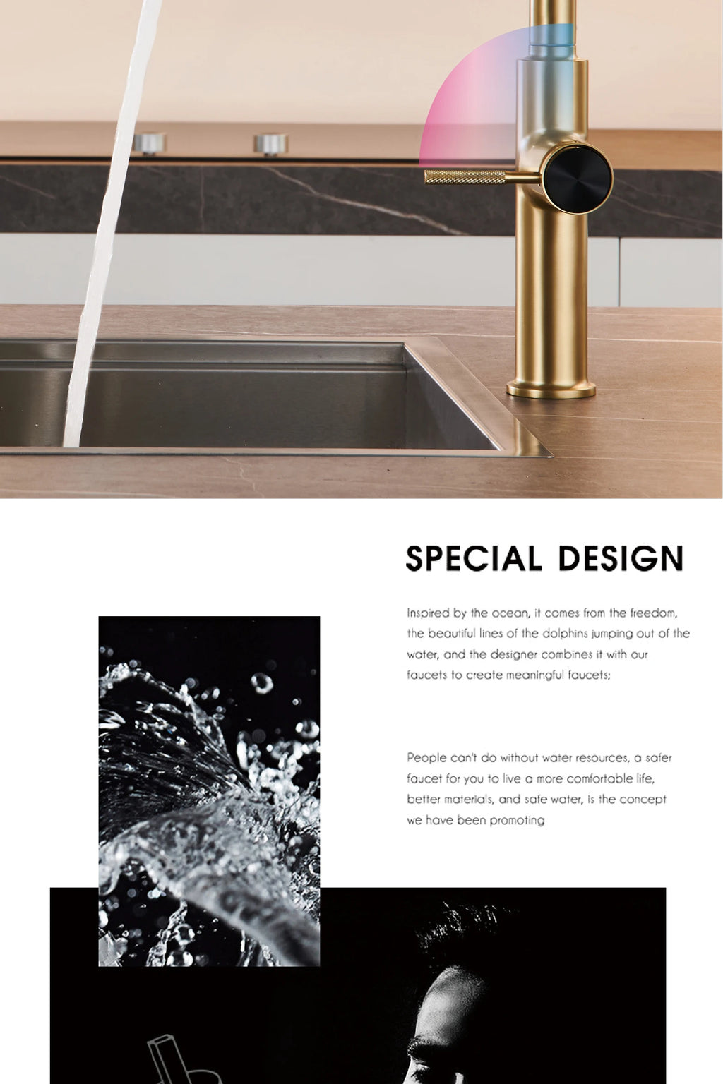 AITANA Pull out Design Gun Grey Kitchen Faucet Simple Single Handle Hot and Cold Water 3-Function Modern Sink Faucet