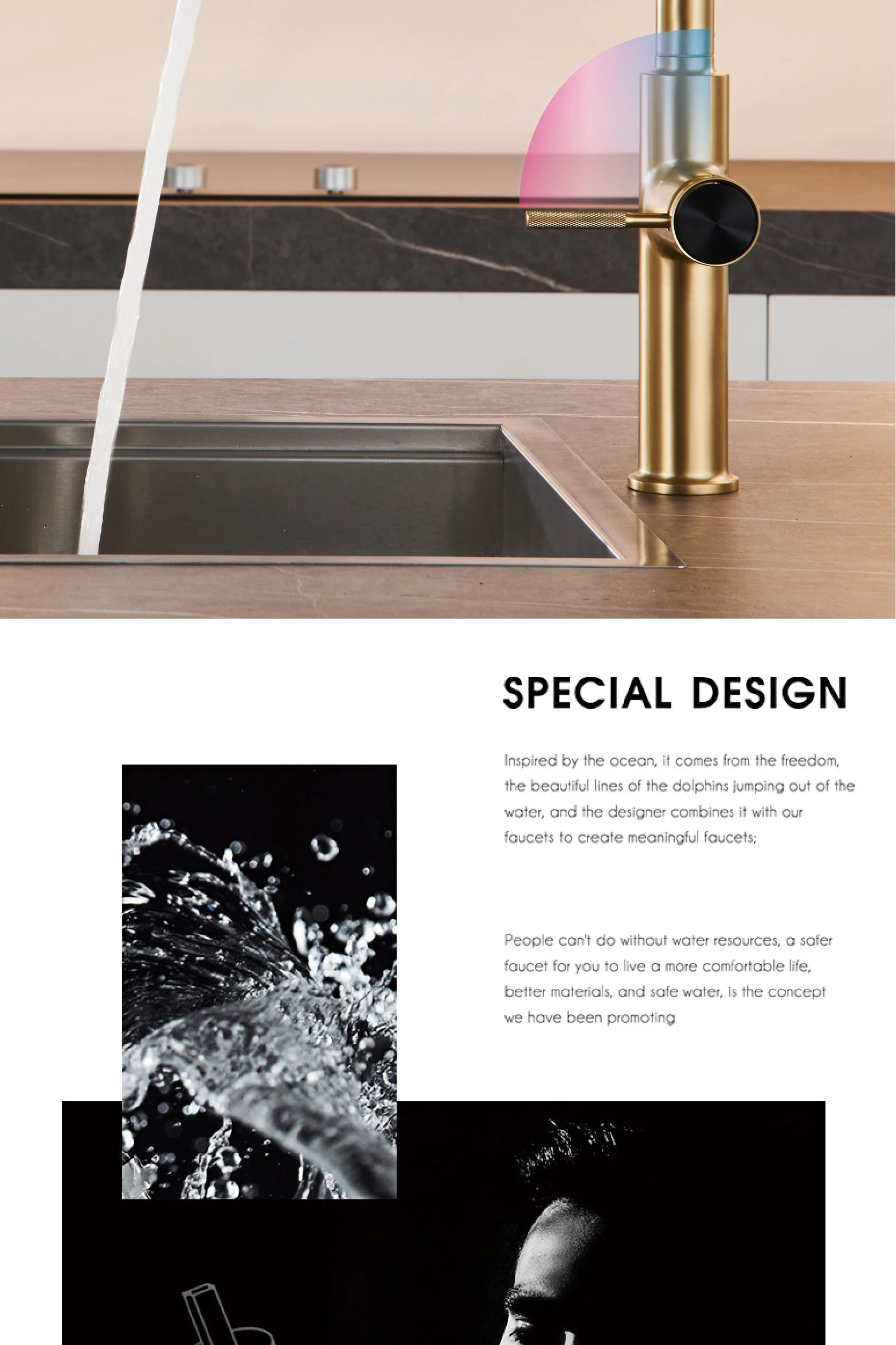 AITANA Pull out Design Gun Grey Kitchen Faucet Simple Single Handle Hot and Cold Water 3-Function Modern Sink Faucet