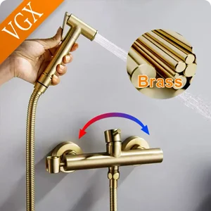VGX Simple Bathroom Shower System Set Bathtub Faucets Set Bath Water Taps Shower Diverter Single Handle Tub Mixer Shower Crane