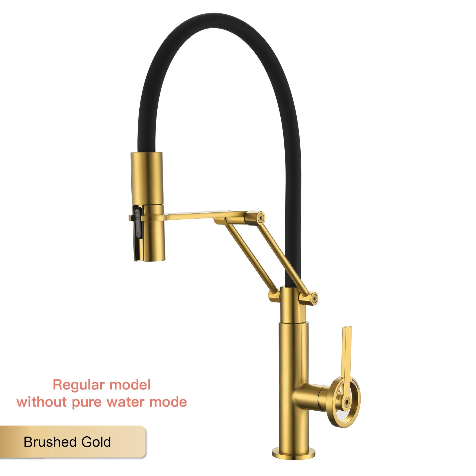 Industrial brass brushed rose gold kitchen faucet with separated filter faucet. 1 hole pull-out hot&cold water tank mixr Tap