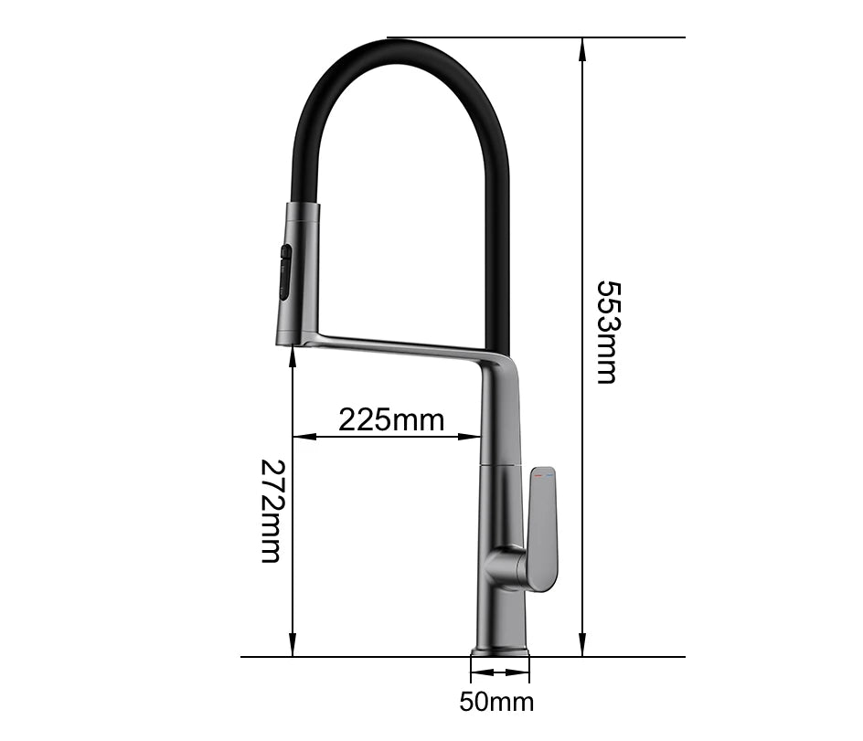 VGX Kitchen Faucet Sink Faucets Rubber Pull Down Stream Sprayer Taps Rotatable Kitchen Mixer Water Tap Hot Cold Crane Rose Gold