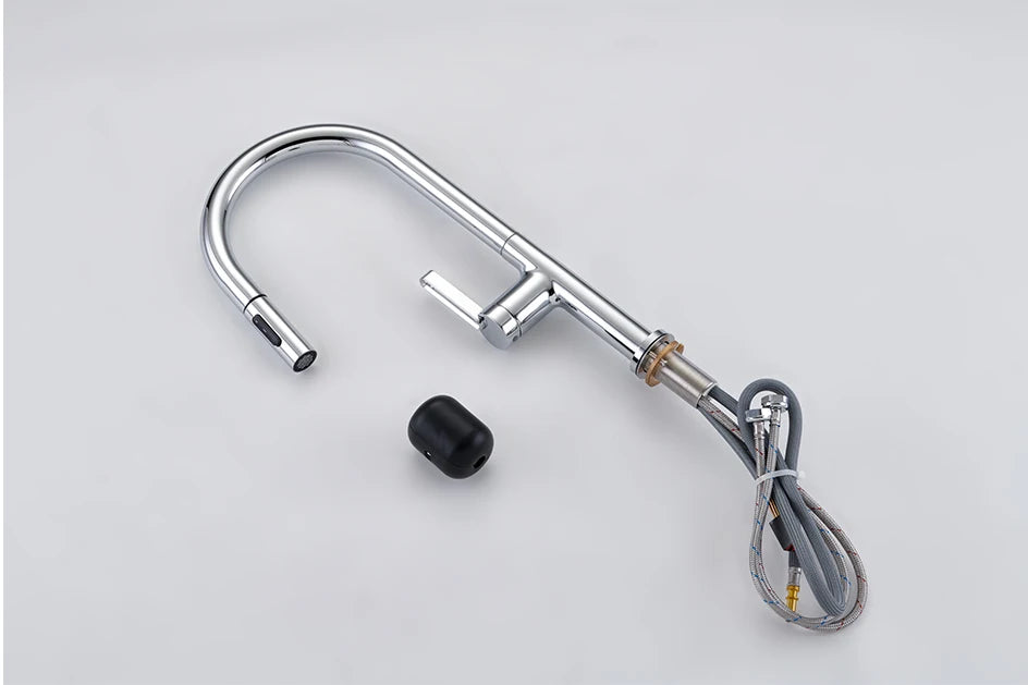 VGX Luxury Brushed Kitchen Faucet Deck Mounted Tap Pull Out Kitchen Sink Mixer Single Handle Kitchen Gourmet Faucet Water Crane
