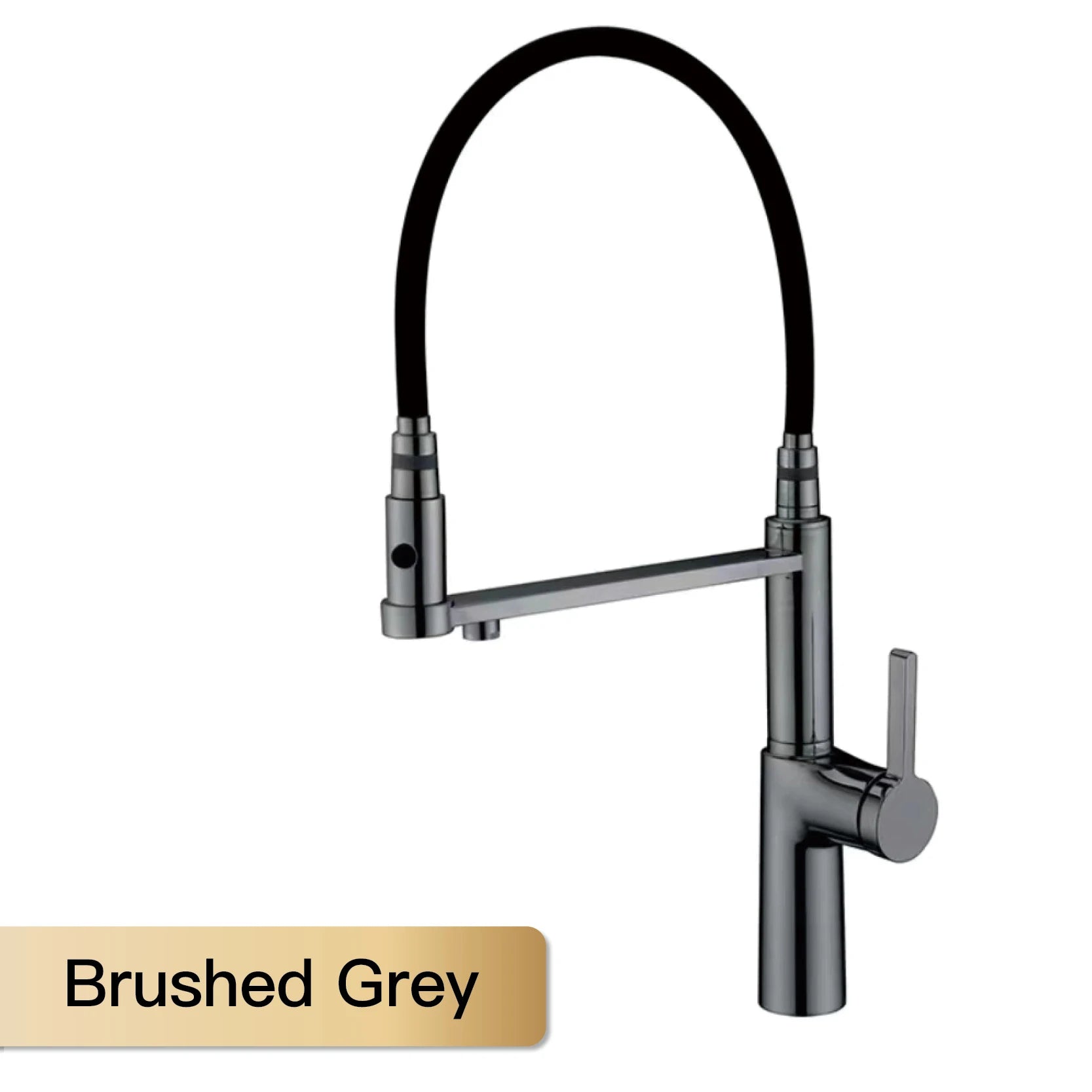 Simple black brass kitchen faucet with pull-out design, dual control of cold and hot, and water purification function sink Tap