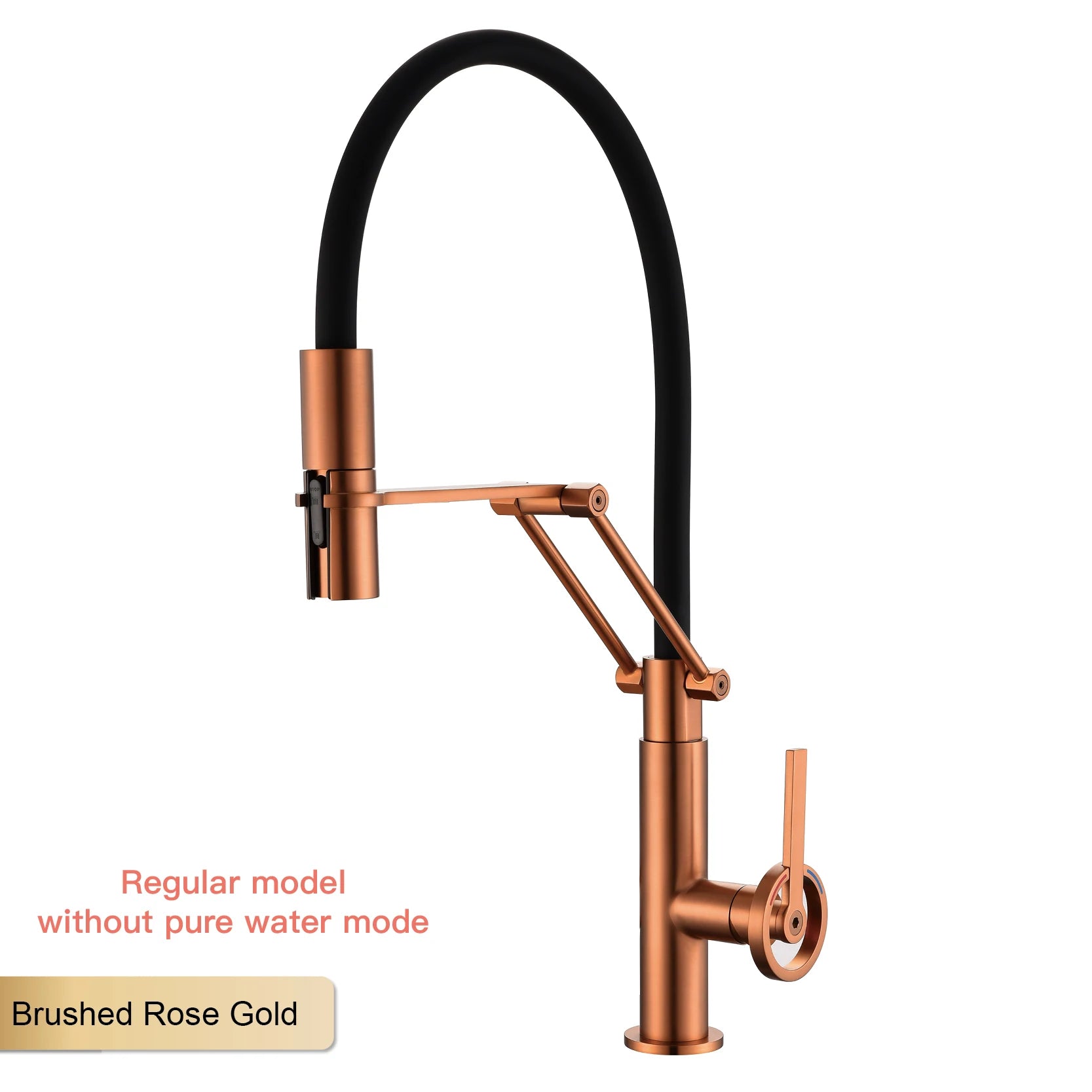 Industrial brass brushed rose gold kitchen faucet with separated filter faucet. 1 hole pull-out hot&cold water tank mixr Tap
