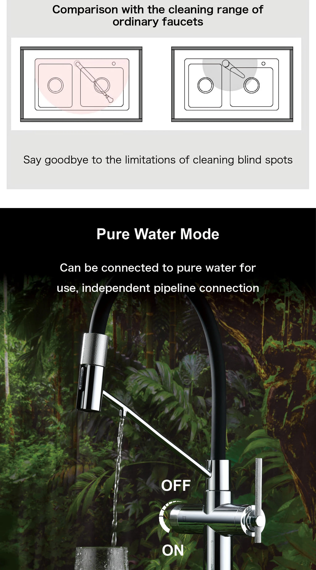 AITANA brushed rose gold pull-out kitchen faucet with luxury drinking water mode 3 function hot&cold water single hole sink Tap