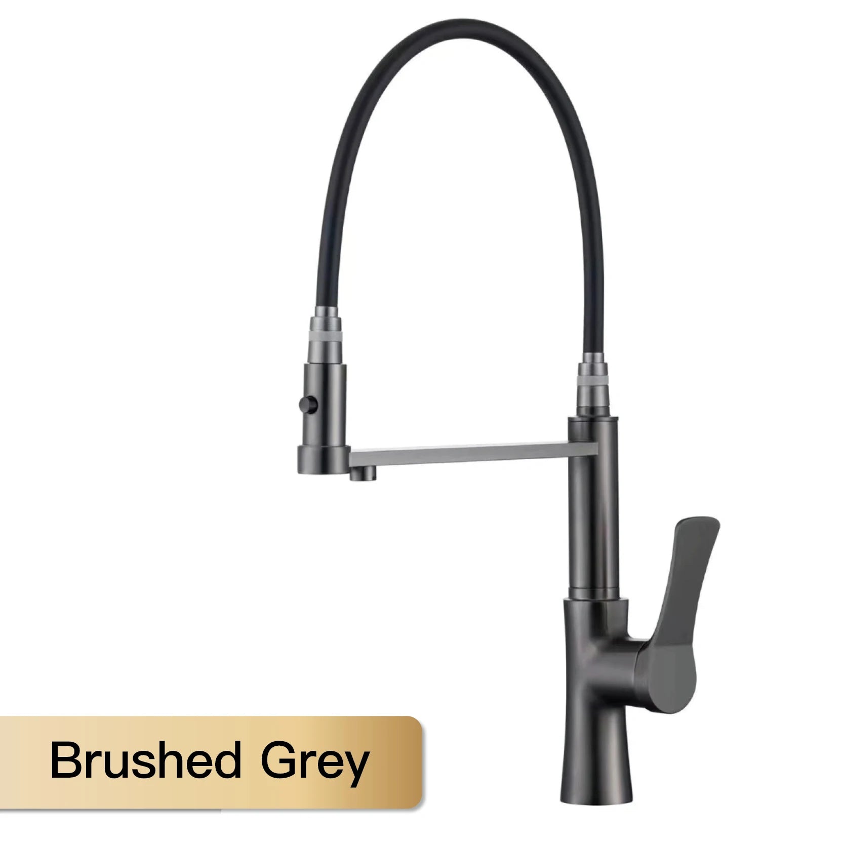 Simple black brass kitchen faucet with pull-out design, dual control of cold and hot, and water purification function sink Tap