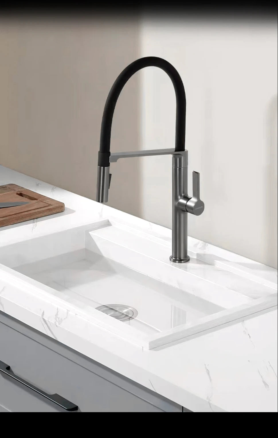 Black Kitchen Faucet Pull Down Sprayer Rubber Mixer Deck Mounted 2 Ways Sprayer Head Taps Hot And Cold Water faucet