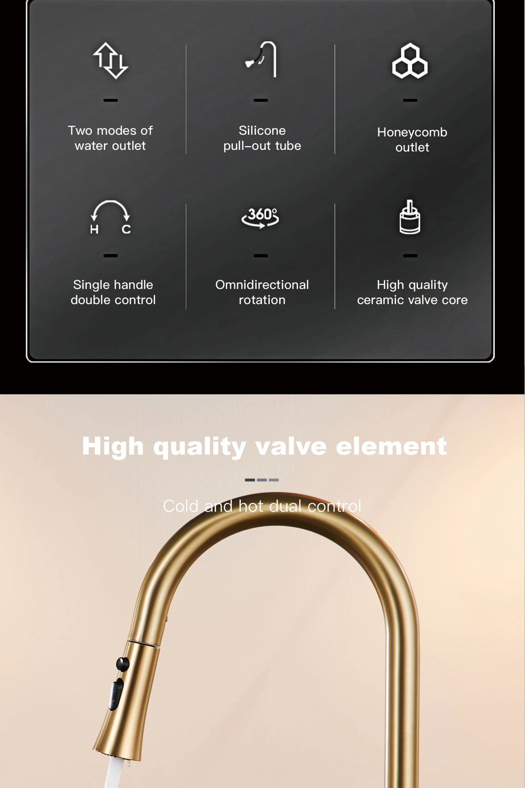 AITANA Pull out Design Gun Grey Kitchen Faucet Simple Single Handle Hot and Cold Water 3-Function Modern Sink Faucet