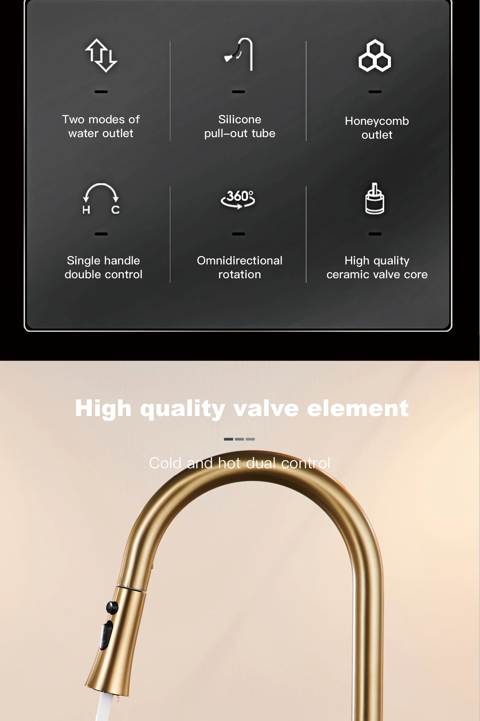 AITANA Pull out Design Gun Grey Kitchen Faucet Simple Single Handle Hot and Cold Water 3-Function Modern Sink Faucet