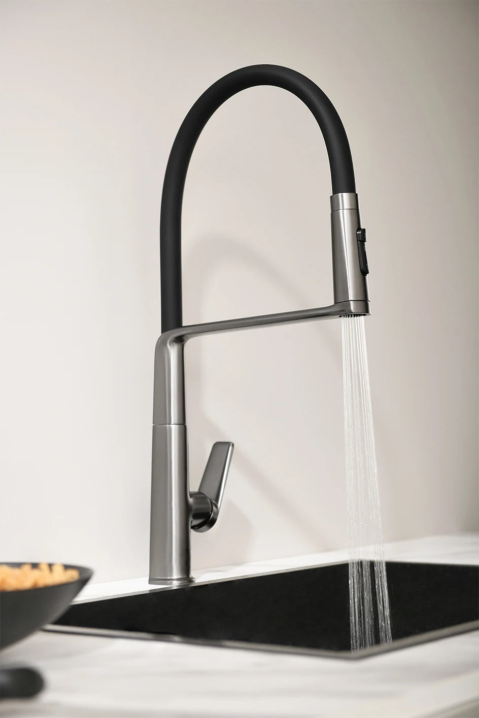 VGX Kitchen Faucet Sink Faucets Rubber Pull Down Stream Sprayer Taps Rotatable Kitchen Mixer Water Tap Hot Cold Crane Rose Gold