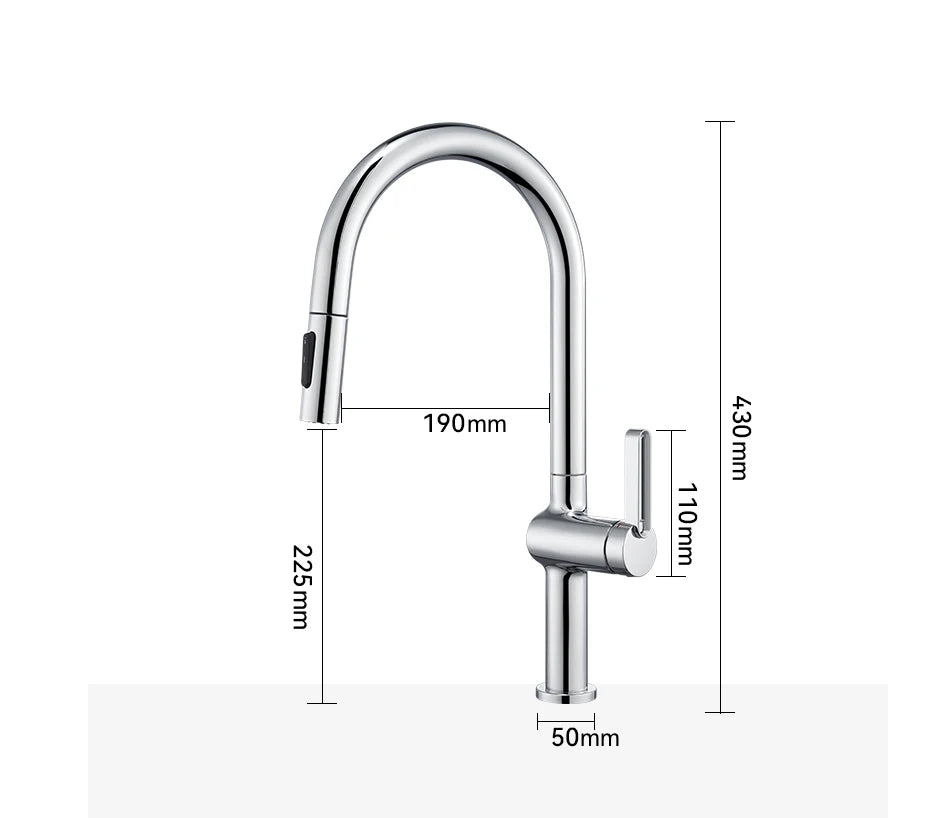 VGX Luxury Brushed Kitchen Faucet Deck Mounted Tap Pull Out Kitchen Sink Mixer Single Handle Kitchen Gourmet Faucet Water Crane