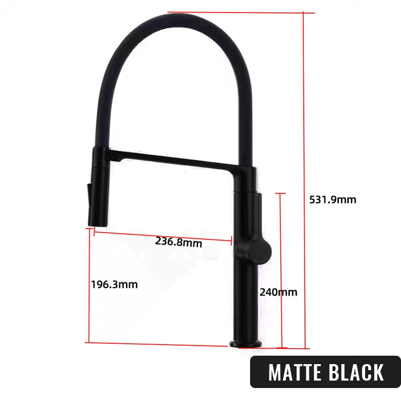 Black Kitchen Faucet Pull Down Sprayer Rubber Mixer Deck Mounted 2 Ways Sprayer Head Taps Hot And Cold Water faucet