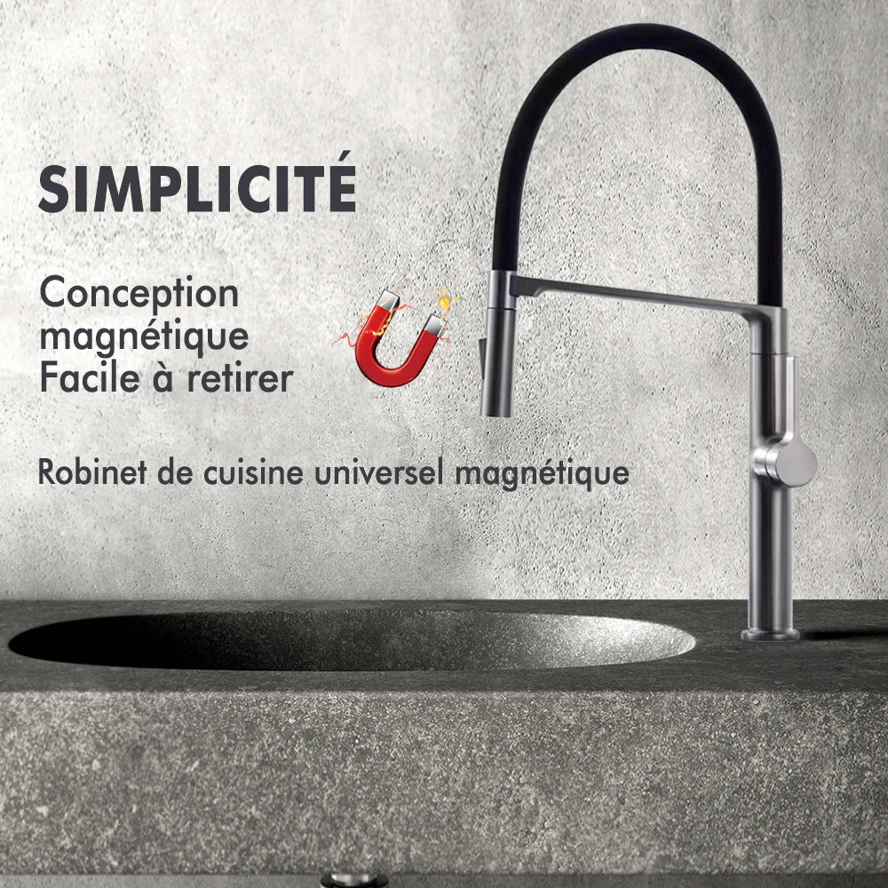 Black Kitchen Faucet Pull Down Sprayer Rubber Mixer Deck Mounted 2 Ways Sprayer Head Taps Hot And Cold Water faucet