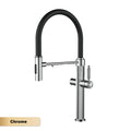Brushed gold copper pull-out kitchen faucet with single hole hot and cold water 2 functions and drinking water mode sink Mixer