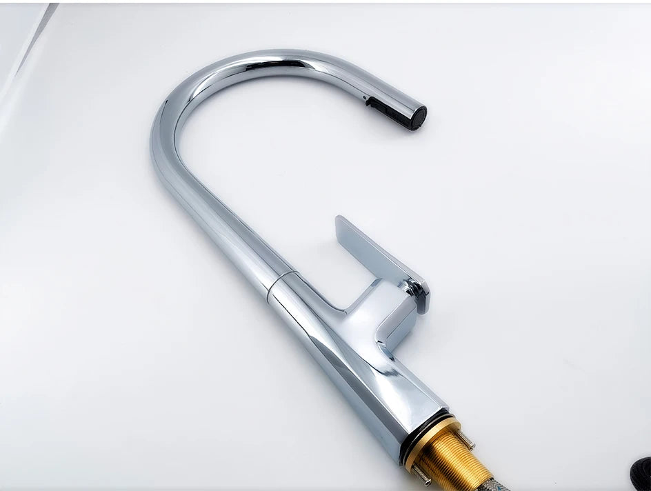 VGX Pull Out Kitchen Sink Faucet Stream Sprayer Kitchen Gourmet Faucet Rotatable Basin Mixer Water Tap Hot Cold Crane Brass Grey
