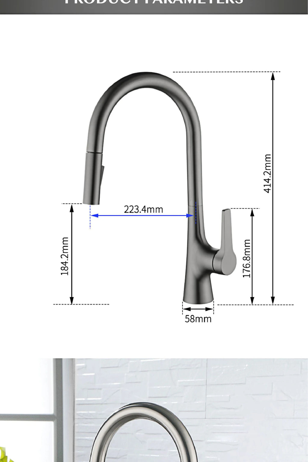 AITANA modern brushed gold kitchen faucet with single handle and single hole ceramic valve core hot&cold water pull-out sink Tap
