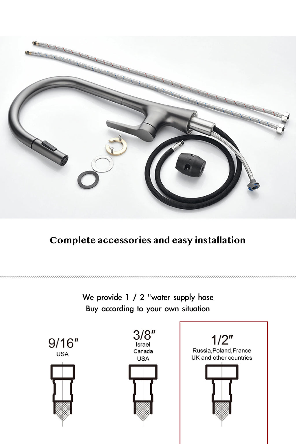 AITANA modern brushed gold kitchen faucet with single handle and single hole ceramic valve core hot&cold water pull-out sink Tap