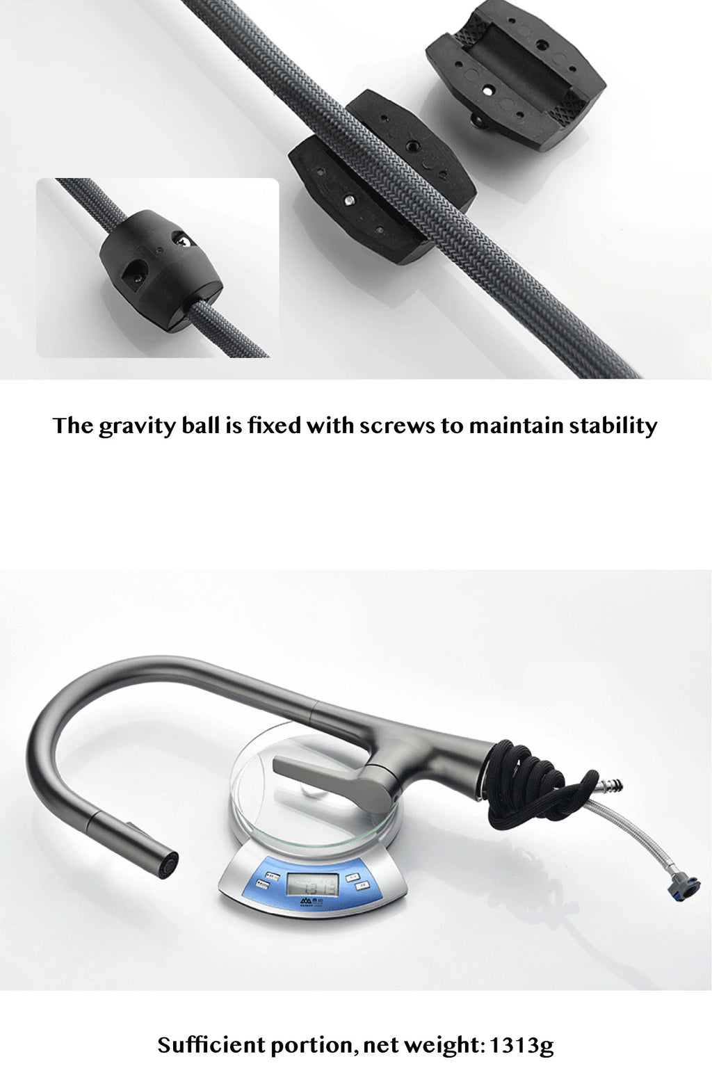 AITANA modern brushed gold kitchen faucet with single handle and single hole ceramic valve core hot&cold water pull-out sink Tap