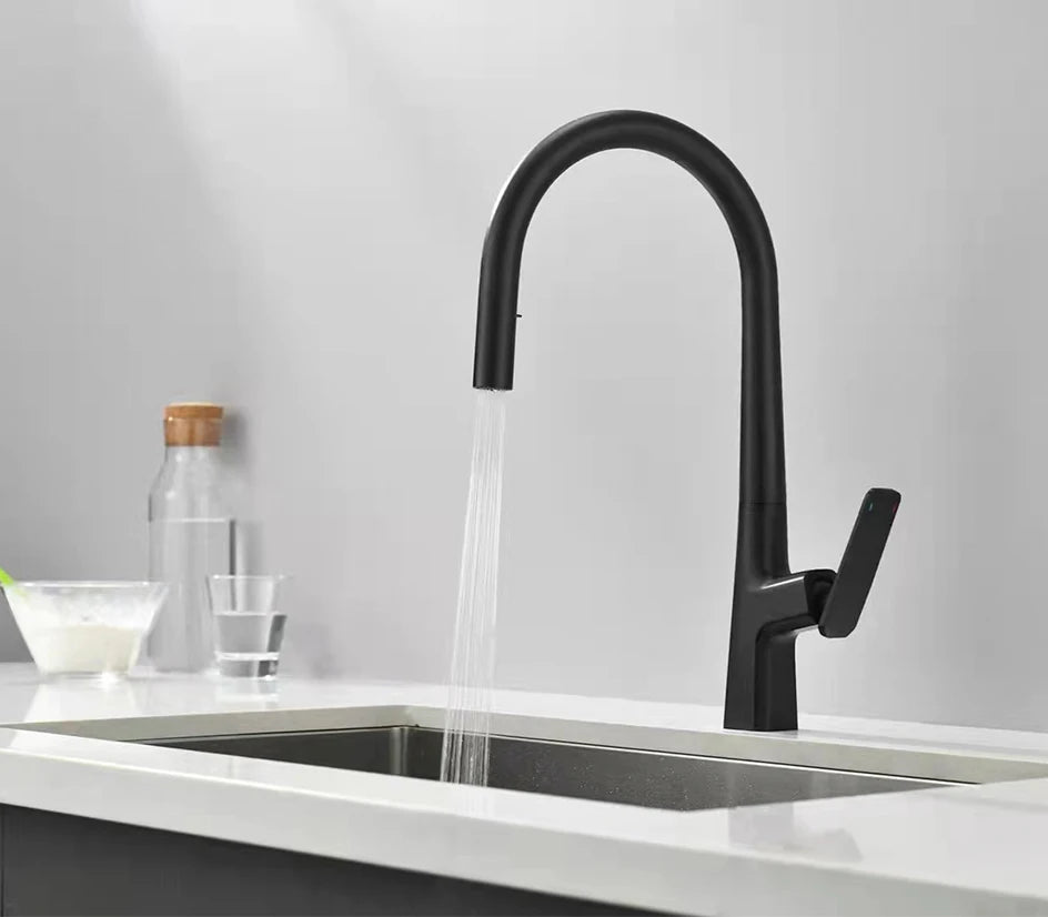 VGX Pull Out Kitchen Sink Faucet Stream Sprayer Kitchen Gourmet Faucet Rotatable Basin Mixer Water Tap Hot Cold Crane Brass Grey