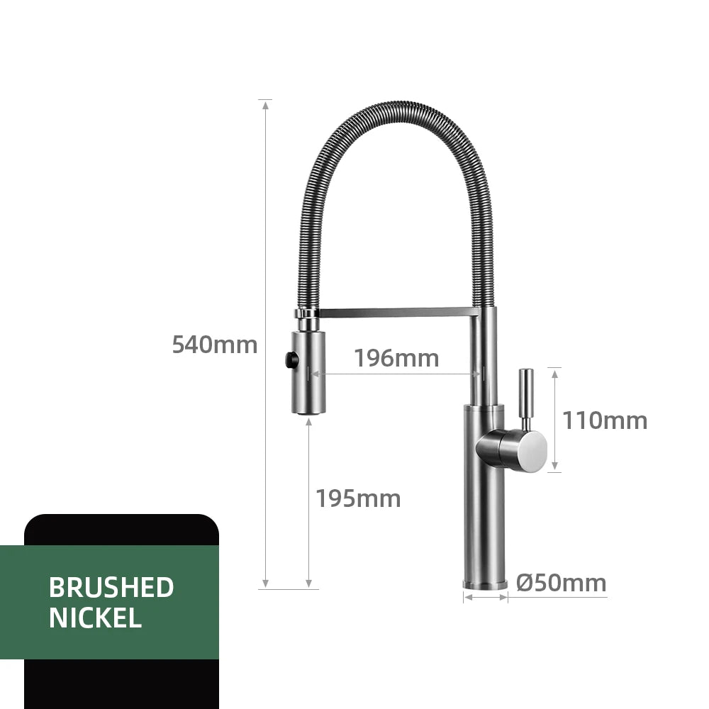 Brushed Gold Kitchen Faucets Single Handle Pull Out Kitchen Mixer Hot And Cold Water Swivel Degree Water Tap