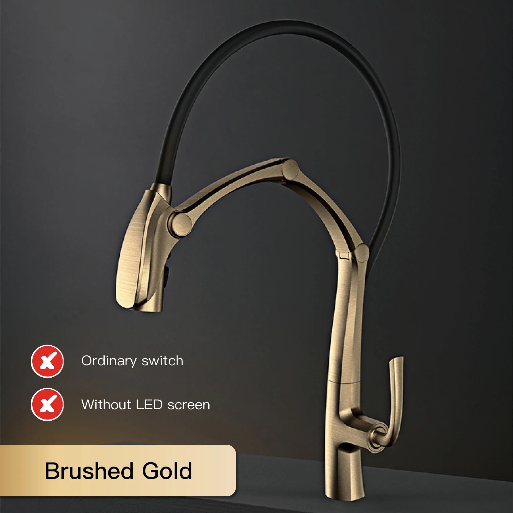 Luxury brass gun gray kitchen faucet Digital display Intelligent induction magnetic suction Pull-Out design Cold & hot sink Tap
